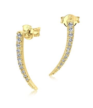 Gold Plated CZ Silver Stud Earrings STS-2234-GP